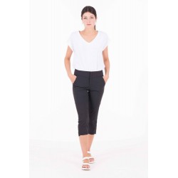 Indygena FOS - Pantalon Capri en tissé léger Bi-matìères - Noir  Femmes