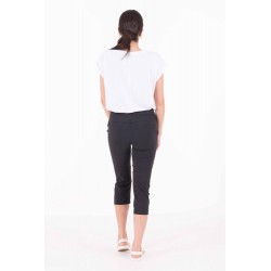 Indygena FOS - Pantalon Capri en tissé léger Bi-matìères - Noir  Femmes