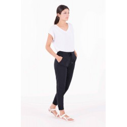 Indygena Kirabo - Pantalon en tissé extensible - Noir Indyeva Vêtements