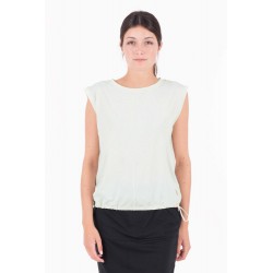 Indygena Goma - Jersey Knit Sleeveless Top - White Indyeva Clothing