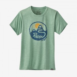 Patagonia - Women's Capilene® Cool Daily Graphic Shirt - Switchback Run: Gypsum Green X-Dye (SRGX) Patagonia Patagonia