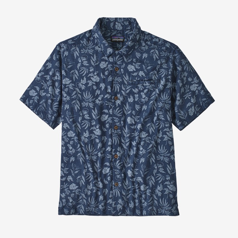 Patagonia - Men's Lightweight A/C® Shirt - Fiber Flora: Stone Blue Patagonia Clothing