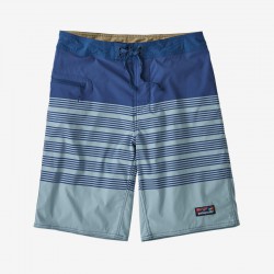 Patagonia - Men's Stretch Wavefarer® Boardshorts - 21" - Stripe Row Band: Big Sky Blue Patagonia Clothing