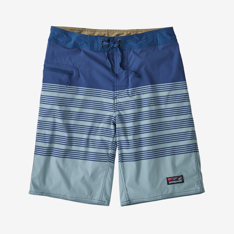 Patagonia - Short de Surf extensible « Wavefarer® » - 21" - rayures bleues sur Bleu ciel Patagonia Vêtements