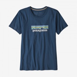 Patagonia - T-Shirt pour femme en cotton biologique avec Logo P-6 - Bleu foncé Patagonia Vêtements