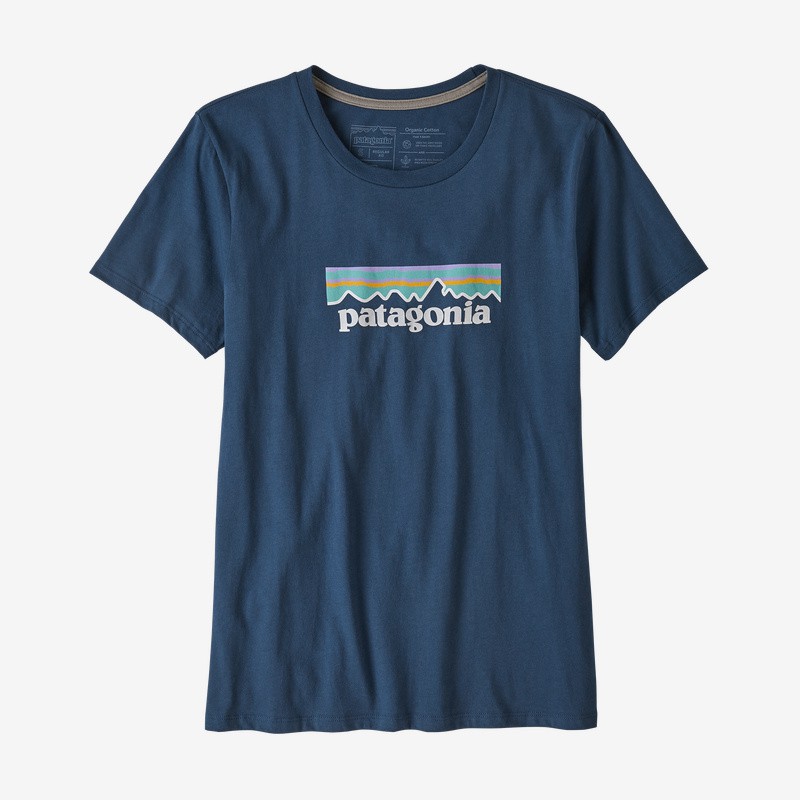 Patagonia - Women's Pastel P-6 Logo Organic Cotton Crew T-Shirt - Stone Blue Patagonia Clothing