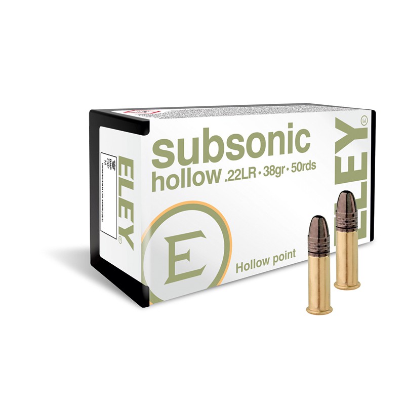 Eley Subsonic 22 Lr 38 Gr HP Eley Cartouche à percussion annulaire