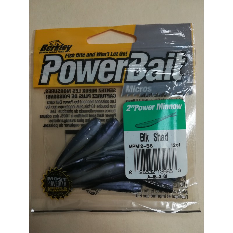 BERKLEY 2'' POWER MINNOW BLK SHAD Berkley Jig & Soft Bait