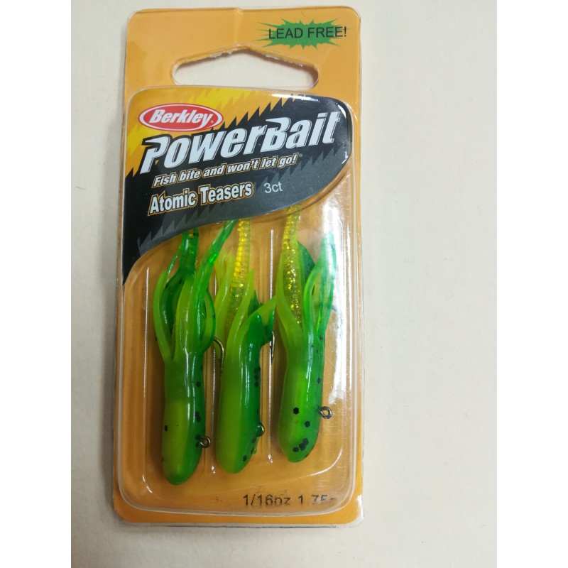 BERKLEY POWER BAIT ATOMIC TEASERS GREEN CHARTREUSE Berkley Jig & Leurre souple