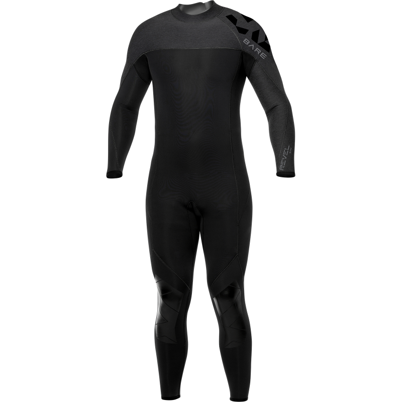 BARE 7mm Revel Full Mens, Grey Bare Wet suit