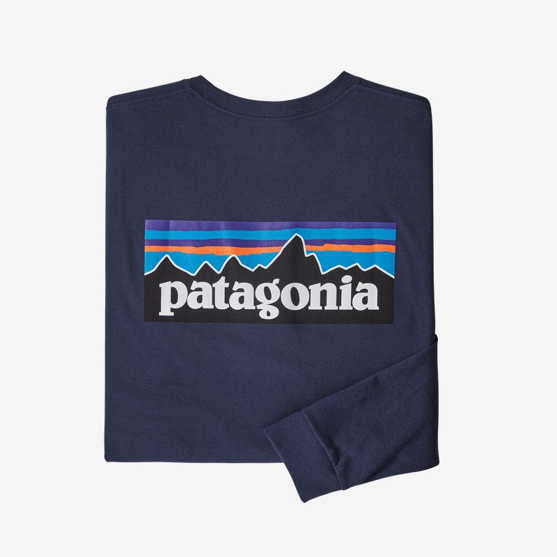 Patagonia - T-Shirt à manches longues « P-6 Logo Responsibli-Tee » pour homme - Bleu marin classique Patagonia Vêtements