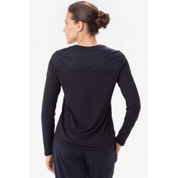 Lolë - Fancy V Neck Top Long Sleeve - Black LOLË Clothing