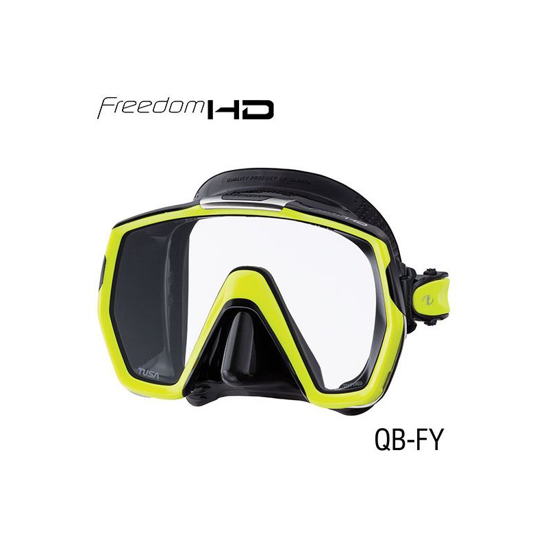 Tusa Masque Freedom HD Jaune Fluo et Noir Tusa Masques de plongée