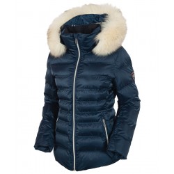 Sunice : Women's Fiona Waterproof Quilted Stretch Jacket With Removable Fur Ruff - Midnight Sunice Clothing
