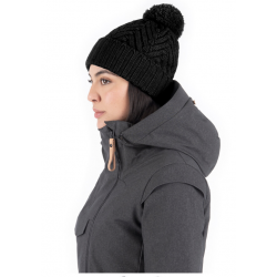 Indygena - Lohanny - Detachable Pom-Pom Hat - Black Indyeva Clothing