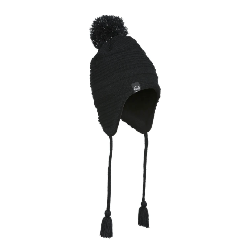 Kombi - Reflective Pompom Peruvian Toque - Juniors - Black Kombi Clothing