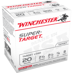 Winchester Super Target 20 Ga 2 3/4 No 8 Winchester Ammunition Target & Hunting Lead