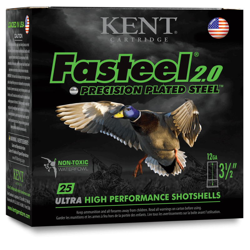 Kent Fasteel 2.0 12 Ga 3'' 1 1/8oz no.2 Kent Cartridge Waterfowl Non-toxic