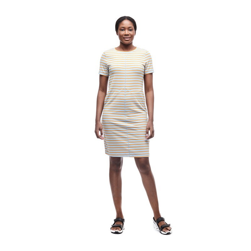 Indygena : Kuiva II - Jersey direlease® dress - Ocean Apricot Stripe Indyeva Clothing