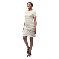 Indygena : Kuiva II - Jersey direlease® dress - Ocean Apricot Stripe Indyeva Clothing