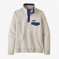 Patagonia : Women's Organic Cotton Quilt Snap-T® Pullover - Pelican White / Stone Blue Patagonia Patagonia
