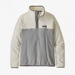 Patagonia polaire Micro-D Snap-T pour femmes - Drifter Grey w / Warm White Patagonia Femmes