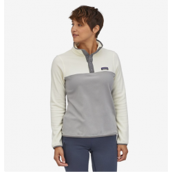 Patagonia polaire Micro-D Snap-T pour femmes - Drifter Grey w / Warm White Patagonia Femmes