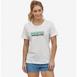 Patagonia - T-Shirt pour femme en cotton biologique avec Logo P-6 - Blanc Patagonia Vêtements