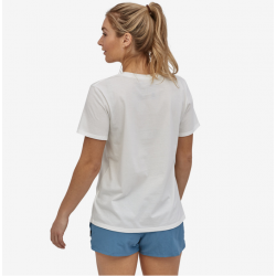 Patagonia - T-Shirt pour femme en cotton biologique avec Logo P-6 - Blanc Patagonia Vêtements