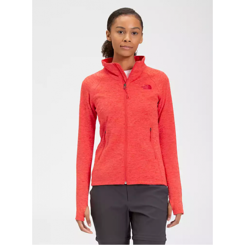 The North Face : Womenâs Canyonlands Full-Zip Fleece - Horizon Red Heather Size (Clothing) Large 