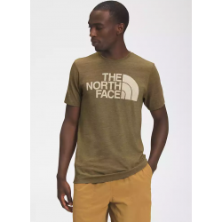 The North Face : T-shirt Half Dome trois matières pour hommes - Military Olive Heather THE NORTH FACE Vêtements