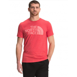 The North Face : T-shirt Half Dome trois matières pour hommes - Rococco Red Heather THE NORTH FACE Vêtements