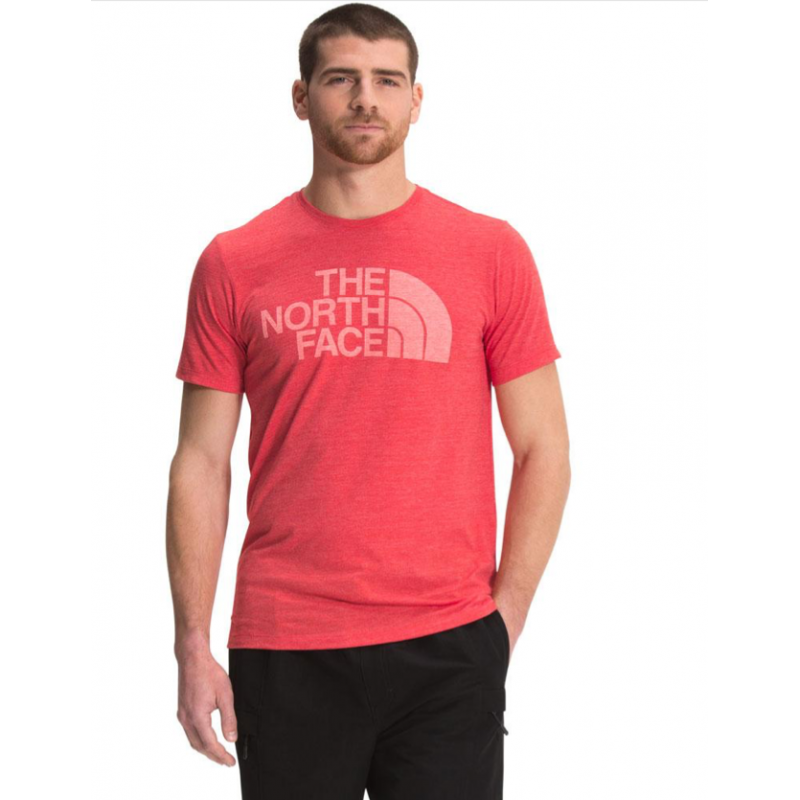 The North Face : Men's Short Sleeve Half Dome Triblend Tee - Rococco Red Heather THE NORTH FACE Clothing