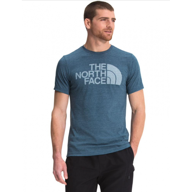 The North Face : T-shirt Half Dome trois matières pour hommes - Monterey Blue Heather THE NORTH FACE Vêtements