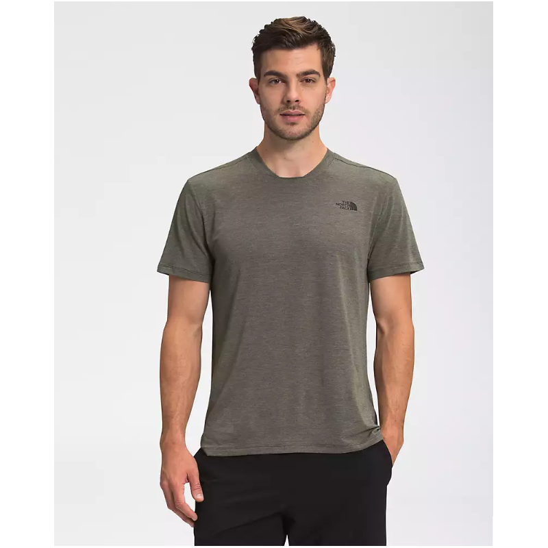 The North Face : T-Shirt à manches courtes Wander pour hommes - New Taupe Green Heather THE NORTH FACE Vêtements