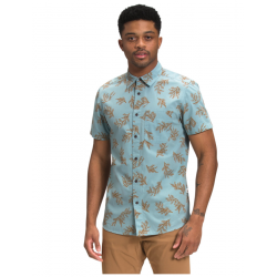 The North Face : Chemise motif Baytrail manches courtes pour hommes - Tourmaline Blue Sequoia Sprigs Print THE NORTH FACE Vêt...