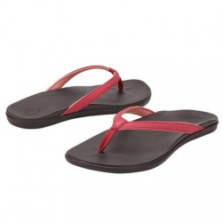Olukai Ho'Opio Leather Women Dark Red/DK Java Olukai Casual shoes and sandals