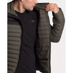 The North Face Manteau à capuchon Stretch en duvet pour hommes - New Taupe Green / Black THE NORTH FACE The North Face