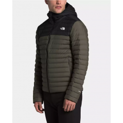 The North Face Manteau à capuchon Stretch en duvet pour hommes - New Taupe Green / Black THE NORTH FACE The North Face