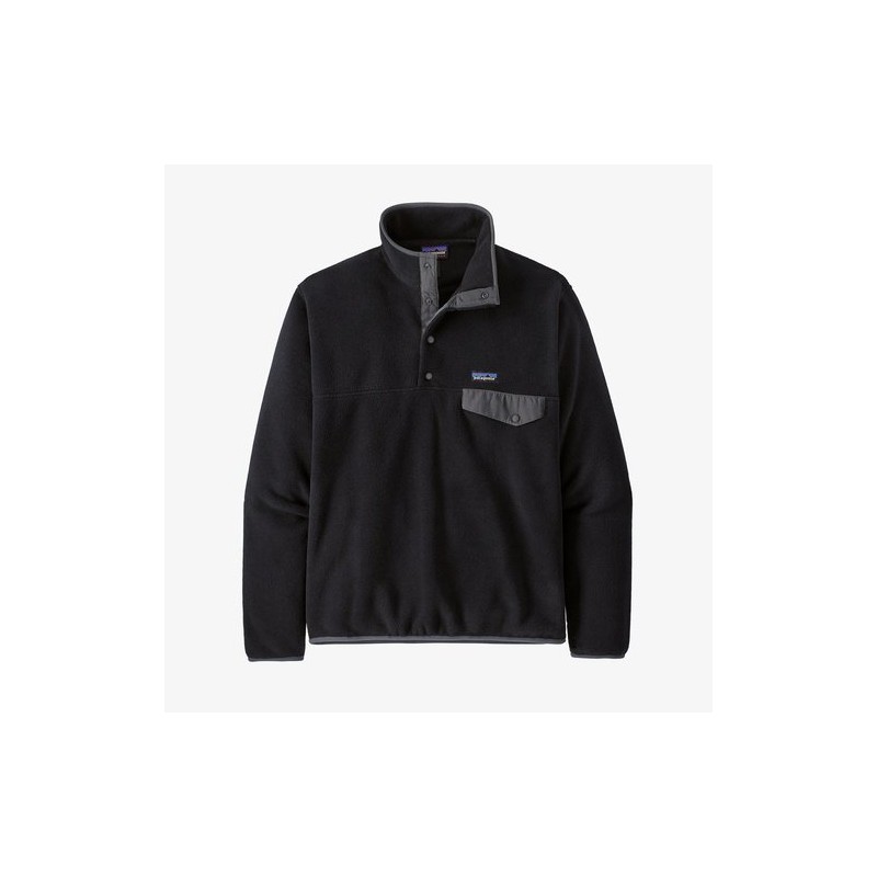 Patagonia Chandail Pullover SNAP-T en micropolaire pour homme - Noir/Gris forge Patagonia Manteaux et Vestes