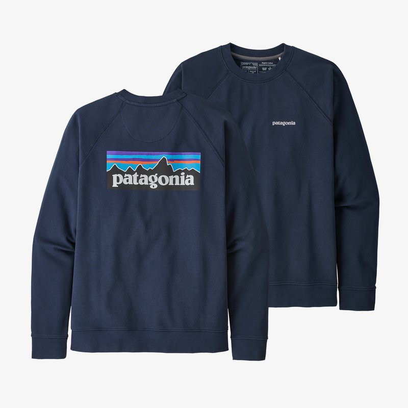 Patagonia Sweat-shirt à col rond classique en coton biologique avec logo P-6 pour hommes - Bleu Marin Patagonia Vêtements