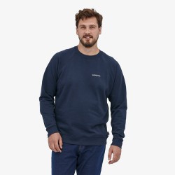 Patagonia Sweat-shirt à col rond classique en coton biologique avec logo P-6 pour hommes - Bleu Marin Patagonia Vêtements