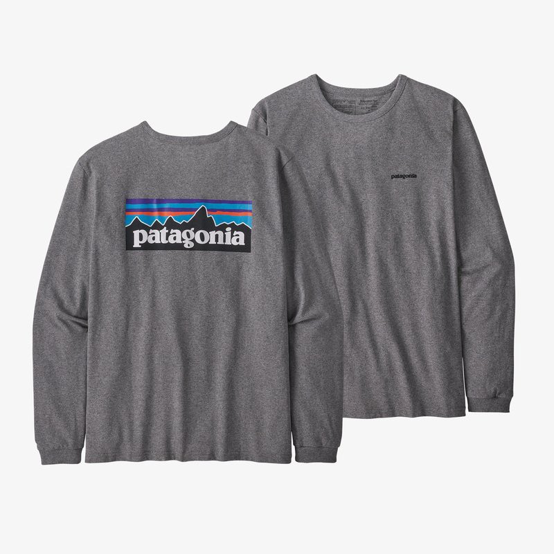 Patagonia Responsibili-Tee® Logo P-6 à manches longues pour femmes - Gravier Heather Patagonia Vêtements