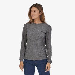 Patagonia Women's Long-Sleeved P-6 Logo Responsibili-Tee® - Gravel Heather Patagonia Clothing