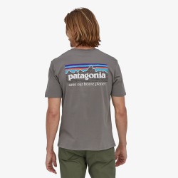 Patagonia Men's P-6 Mission Organic T-Shirt - Noble Grey Patagonia Clothing