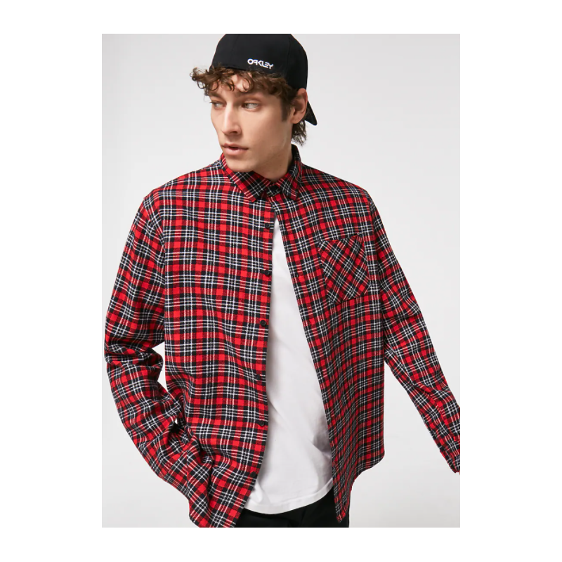 Oakley podium plaid flannel red/black check OAKLEY Clothing