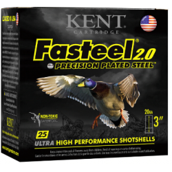 Kent Fasteel 2.0 20 Ga 3'' 7/8oz no.2 Kent Cartridge Waterfowl Non-toxic