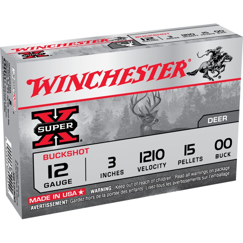 Win Super X 12 Ga 3'' 00 Buck Winchester Ammunition Slug & Buckshot