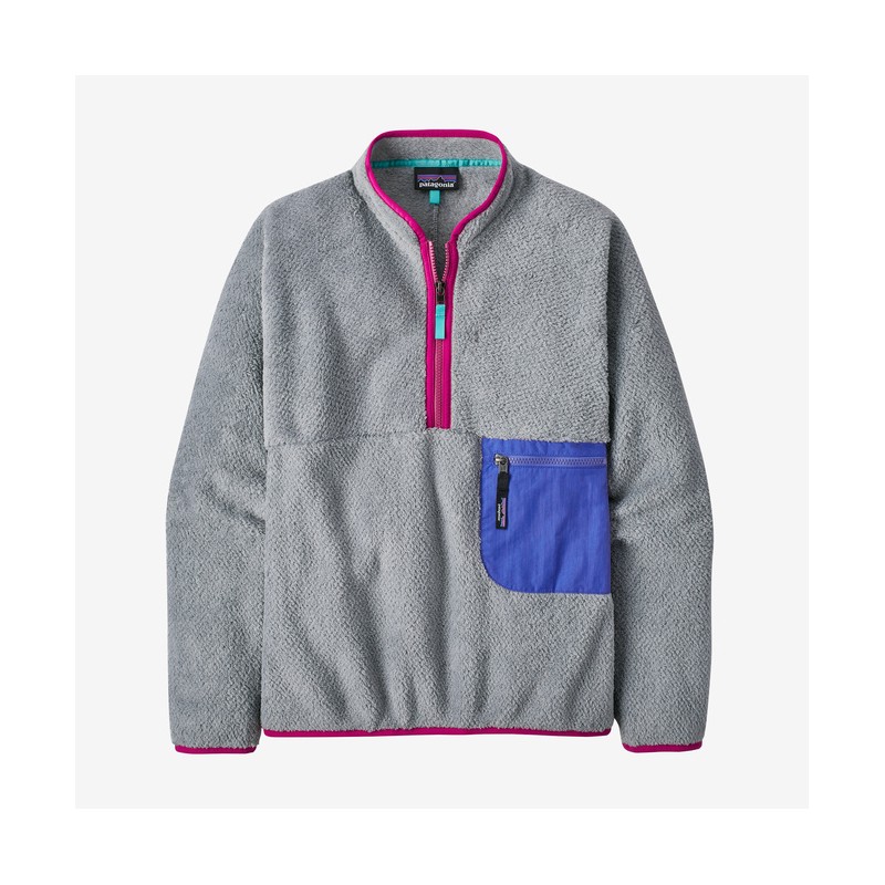 Patagonia : Pull 1/2 Zip en molleton Re-Tool pour femme / Gris tailleur - Nickel X-Dye avec bleu flottant Patagonia Vêtements