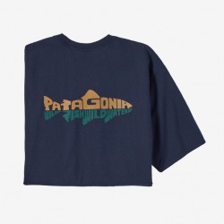 Patagonia : Men's Wild Waterline Pocket Responsibili-Tee® - New Navy Patagonia Clothing